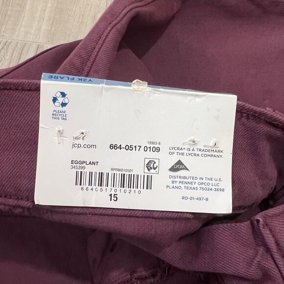 Arizona Jean Co Y2K Flare Extreme Low Rise Purple Denim Jeans Junior Size 15 - Picture 9 of 12